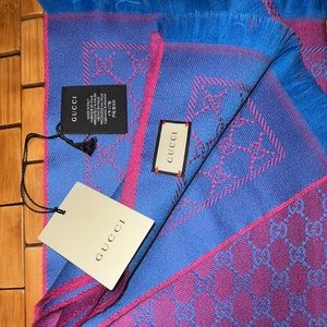 Gucci Double Jacquard GG Wool Scarf